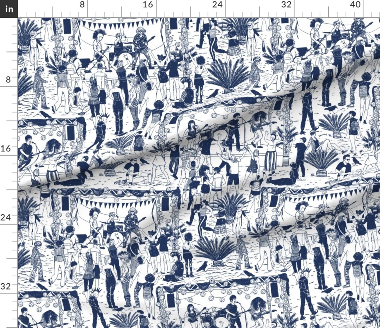 Various Fabrics by the Yard or Fat Quarter Music Musicians Concert Band Rock Punk Festival Toile De Jouy Alternative Classic Custom Printed Fabric by Spoonflower